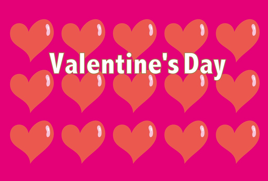 バレンタインのハートのカード