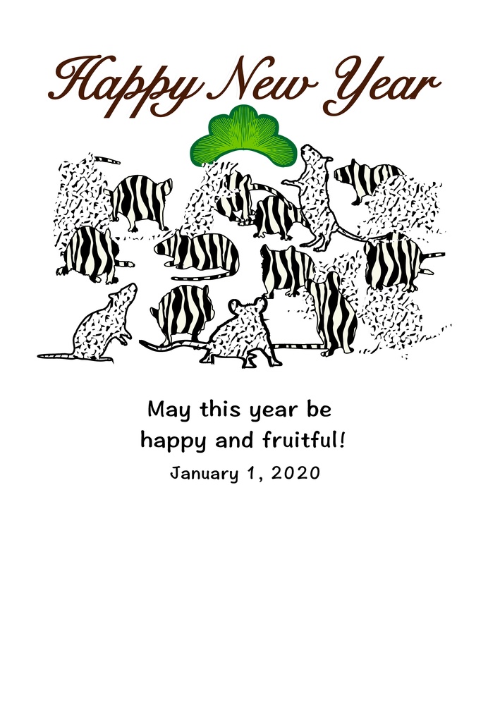 子年　ネズミのイラスト　2020年　年賀状素材集　令和2年