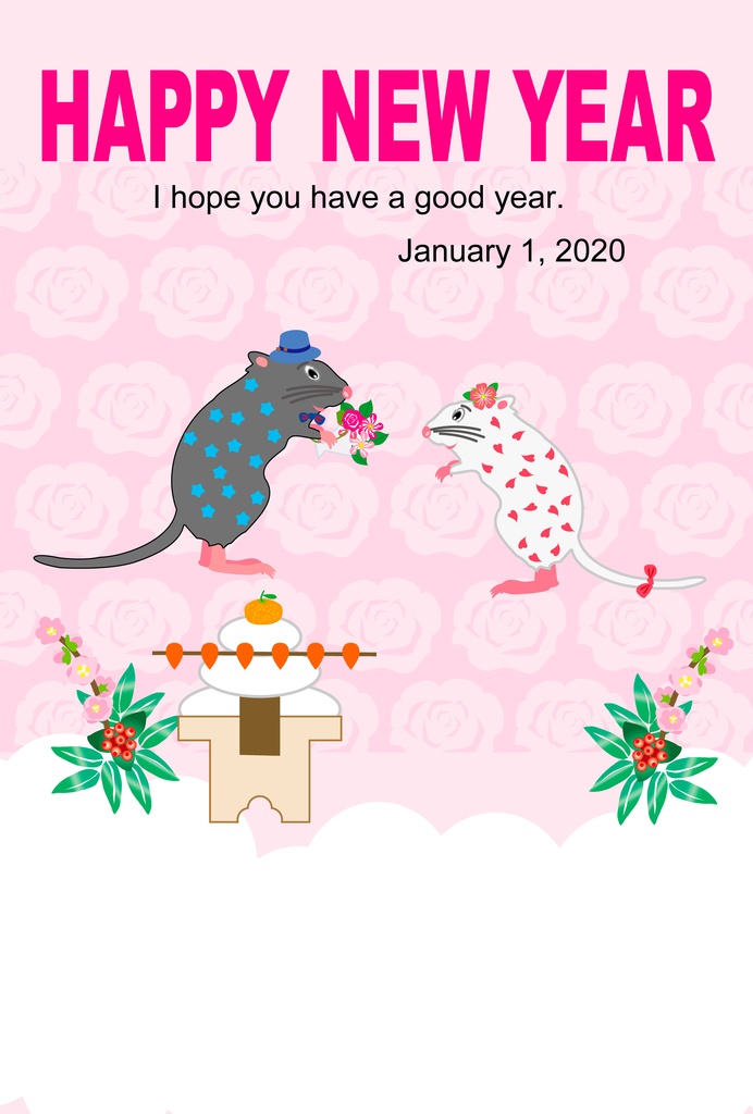 子年のネズミのイラスト年賀状素材集2020令和2年