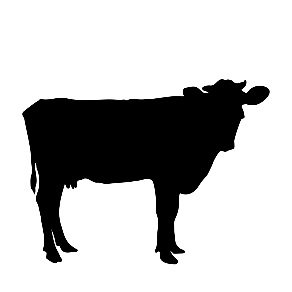 牛のシルエットのイラスト画像