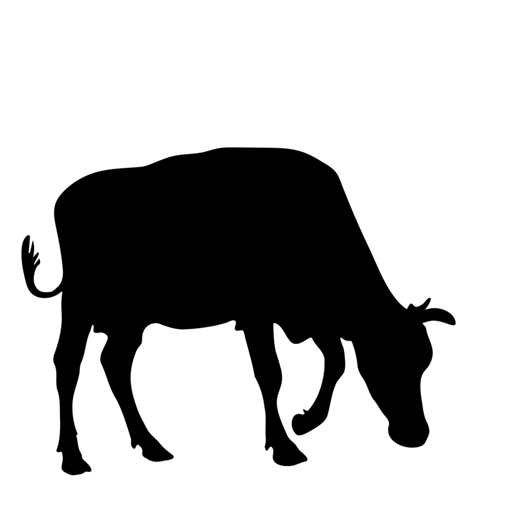 牛のシルエットのイラスト　透過png画像