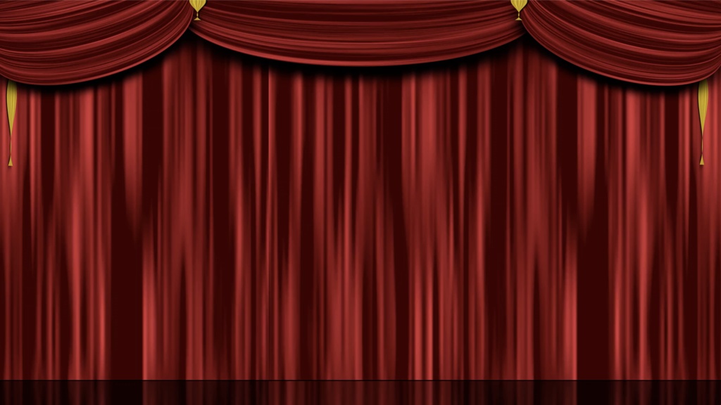 赤いカーテンが開くオープニングに使える「幕開け」のCG動画素材