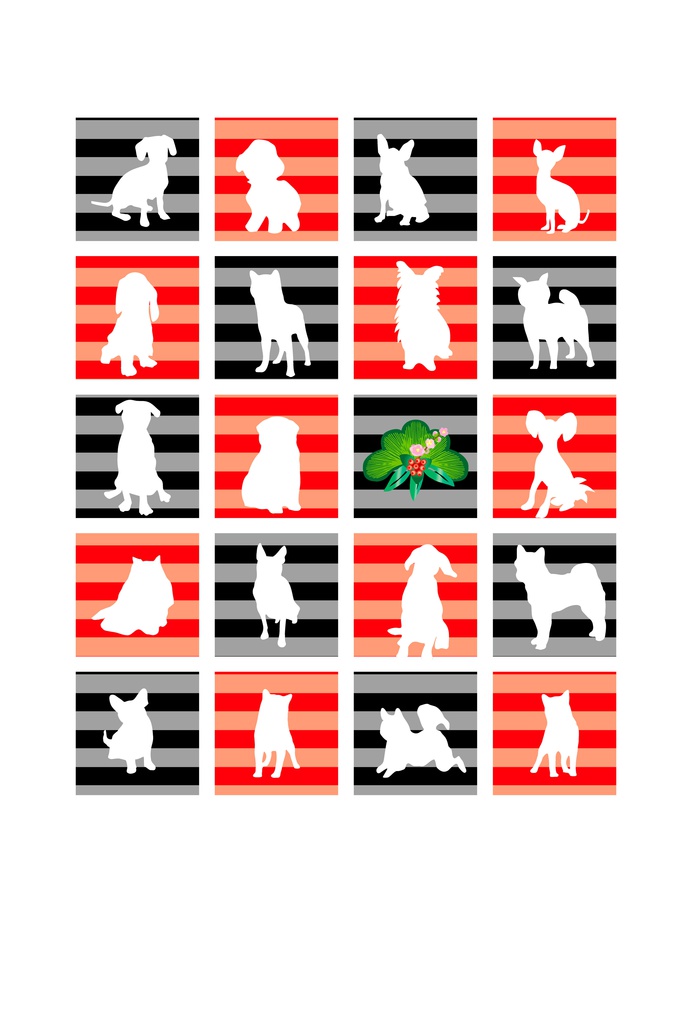 赤と黒のモダンな犬のグリーティングカード