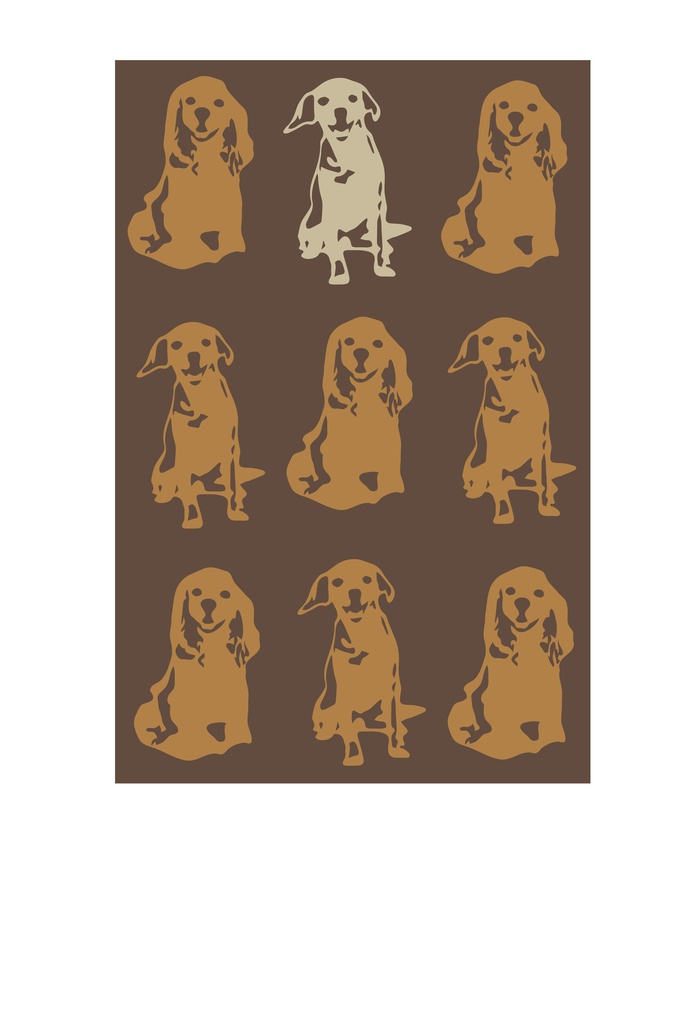 犬のイラストのグリーティングカード