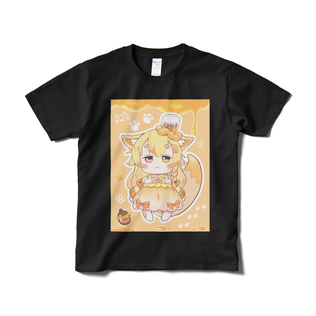 Tシャツ~デフォルメねこるverブラック