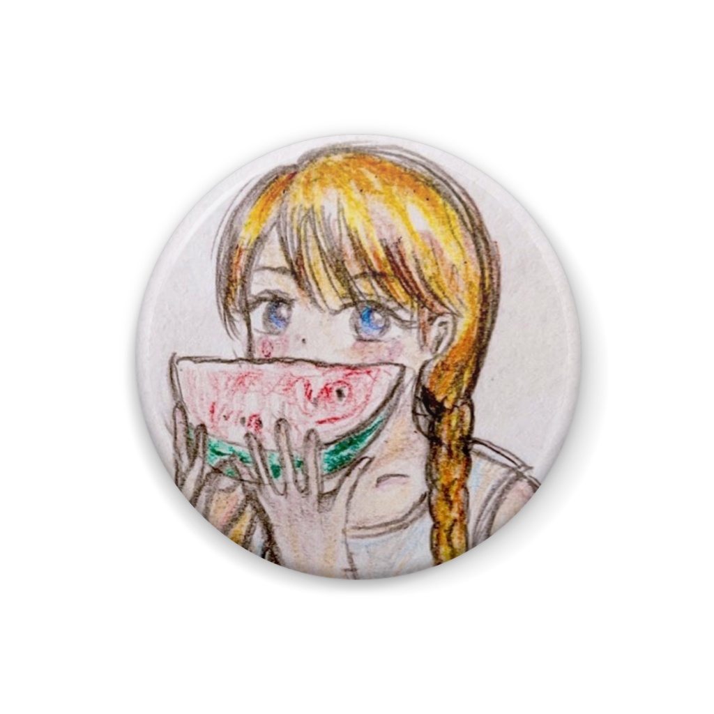 私の夏休み　缶バッチ　32mm