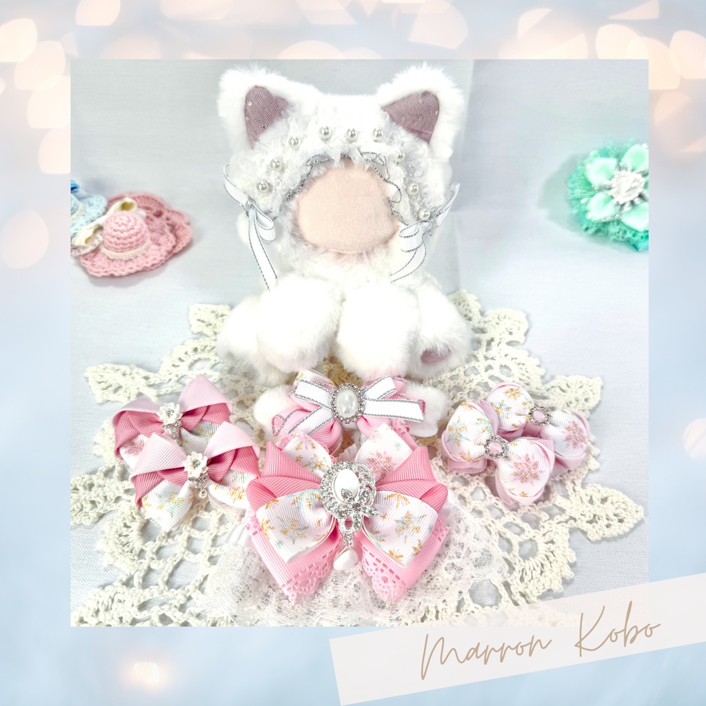 【ぬい着ぐるみ10㎝&リボンセット】雪結晶とももいろ