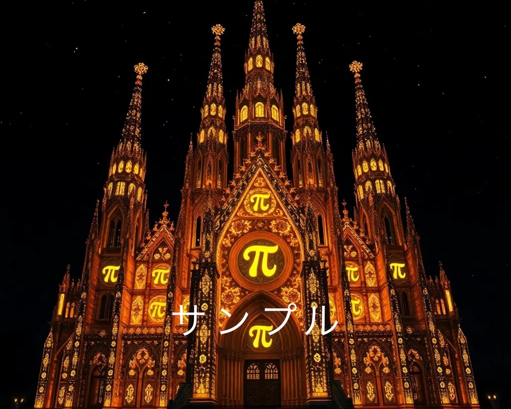 【8枚セット】数学の神殿 ー π・オイラー・ フィボナッチが創る宇宙建築 ー デジタルアート