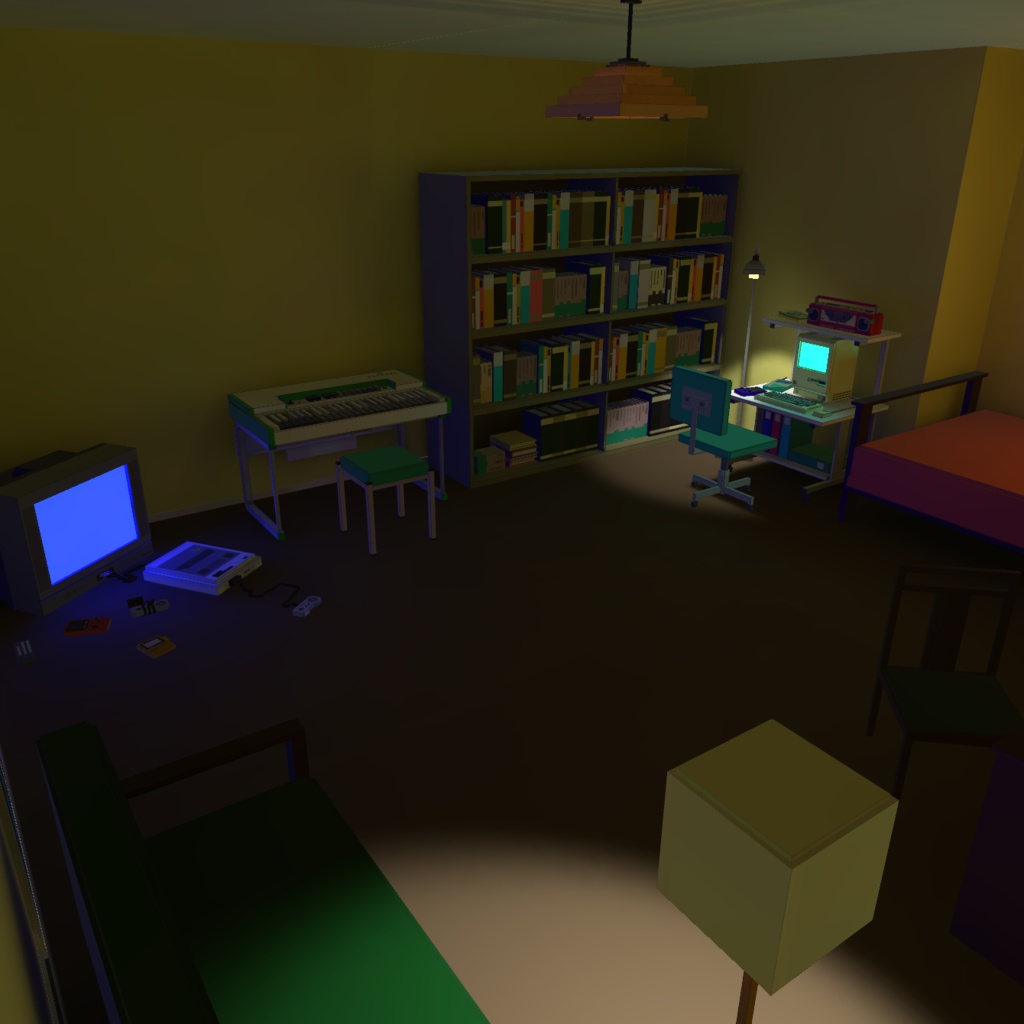 【VRChatワールド】ボクセルレトロな部屋 / Voxel Retro Room