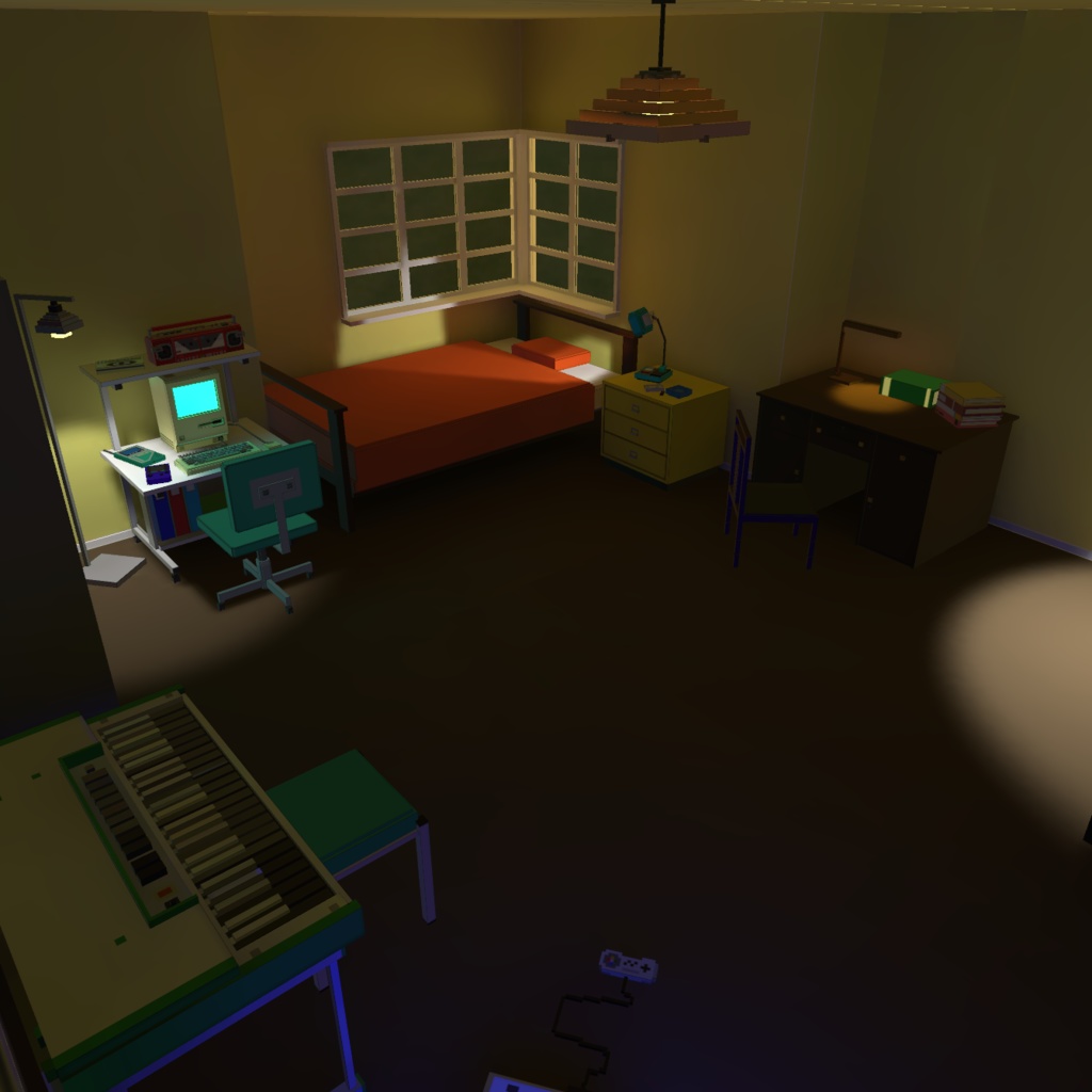 【VRChatワールド】ボクセルレトロな部屋 / Voxel Retro Room