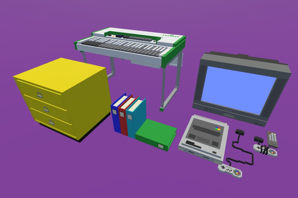 【VRChatワールド】ボクセルレトロな部屋 / Voxel Retro Room