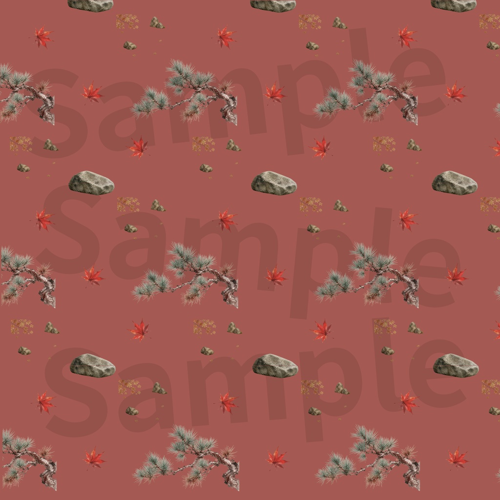 秋の日本庭園モチーフ素材集(10本セット)Autumn Japanese Garden Motifs – 10 Set