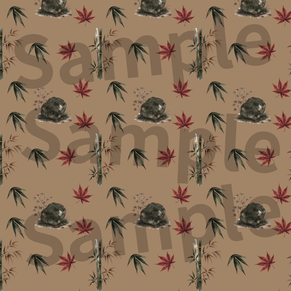 秋の日本庭園モチーフ素材集(10本セット)Autumn Japanese Garden Motifs – 10 Set