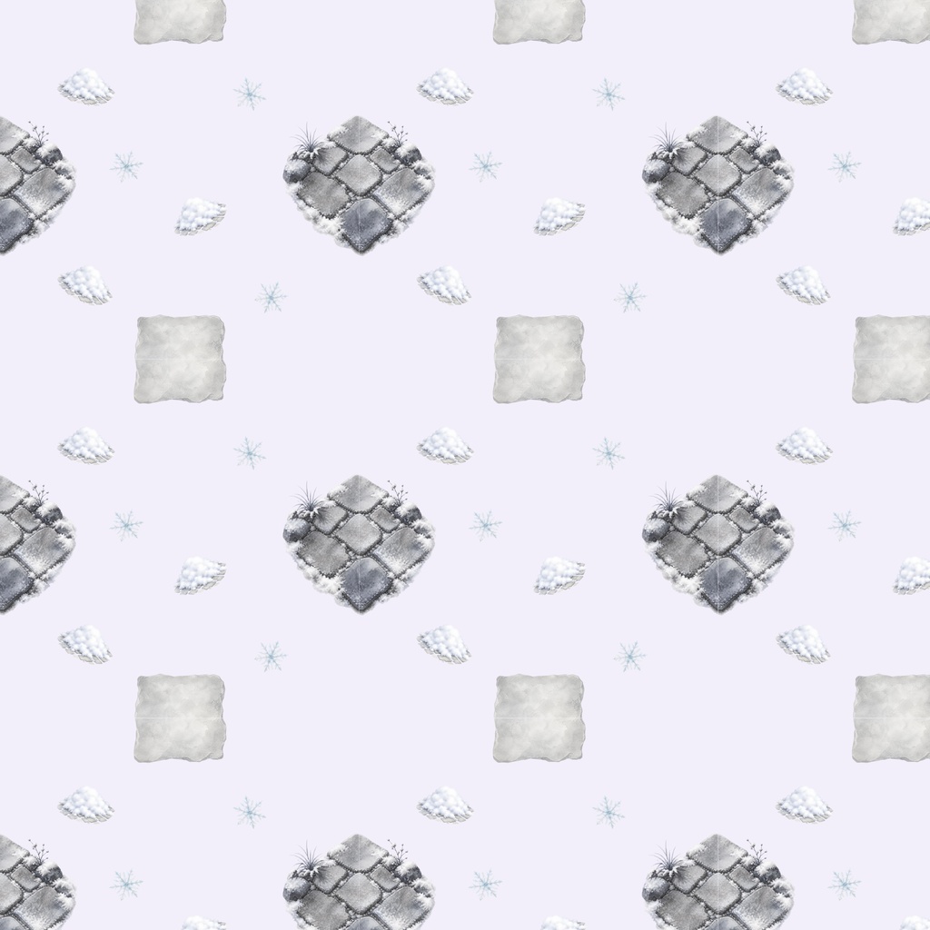 冬の日本庭園モチーフ素材集(10本セット)|Watercolor Winter Garden Collection – 10 Set