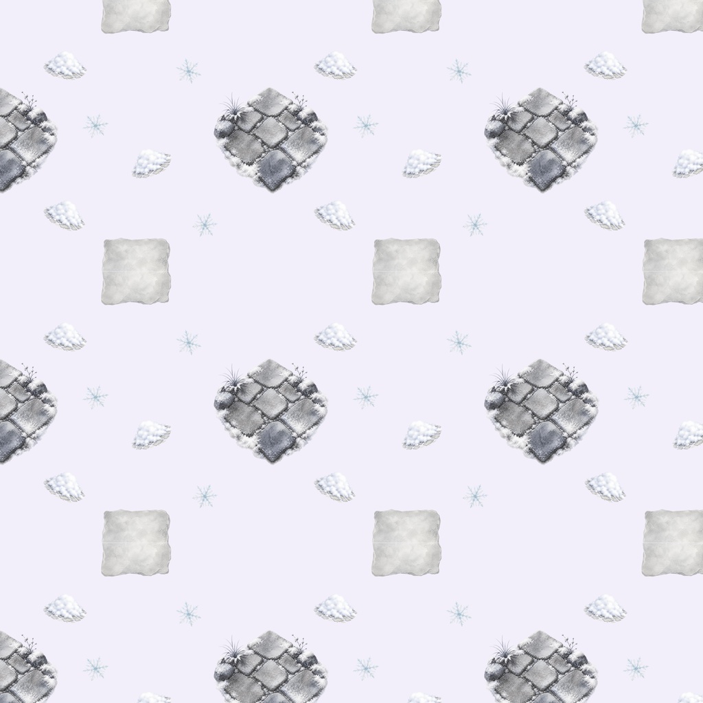冬の日本庭園モチーフ素材集(10本セット)|Watercolor Winter Garden Collection – 10 Set