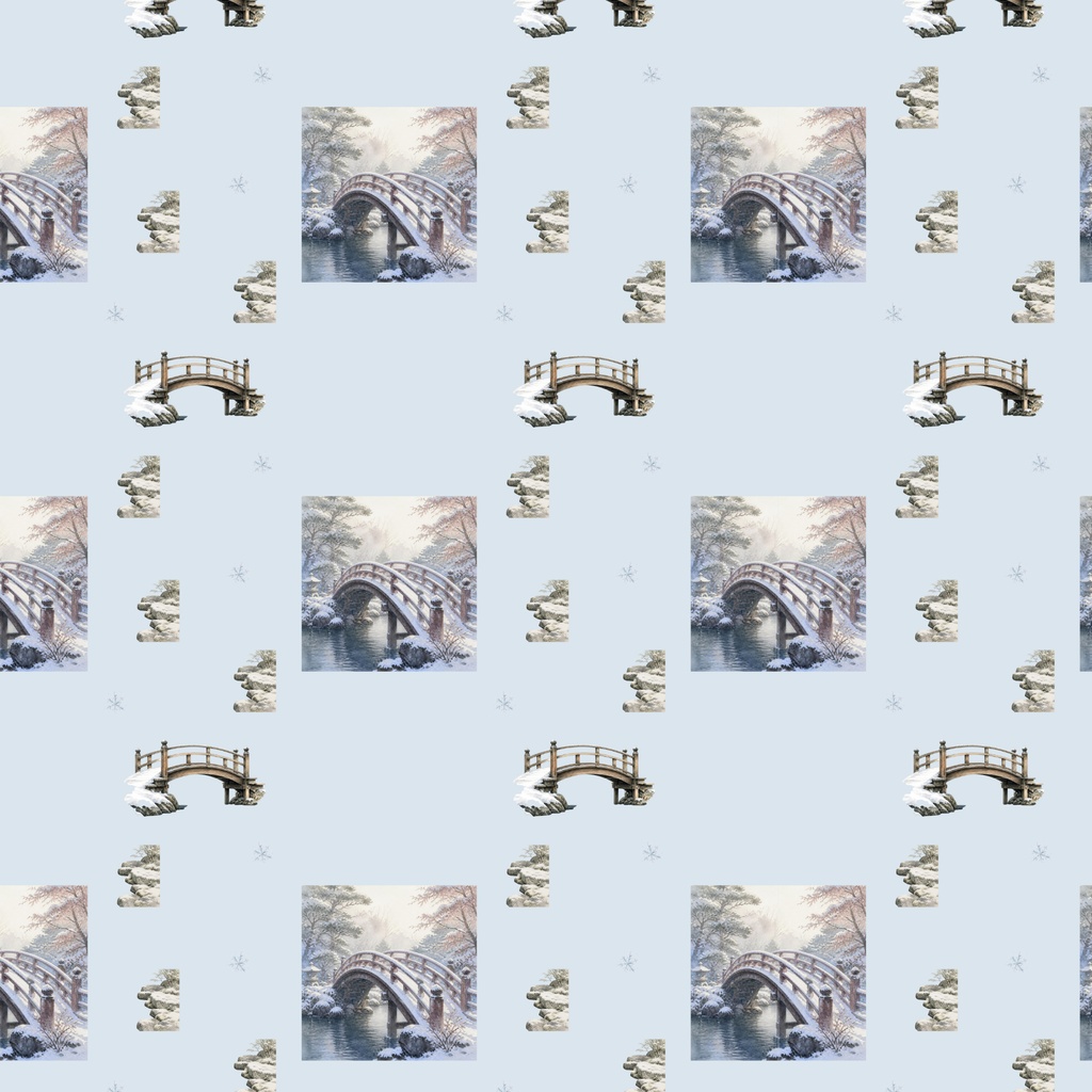 冬の日本庭園モチーフ素材集2(10本セット)|Watercolor Winter Garden Collection2 – 10 Set