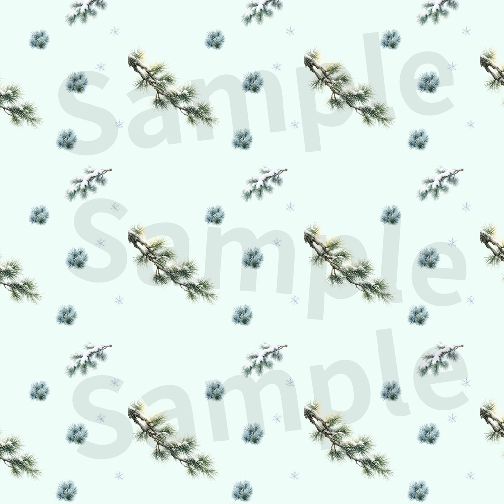 冬の日本庭園モチーフ素材集2(10本セット)|Watercolor Winter Garden Collection2 – 10 Set