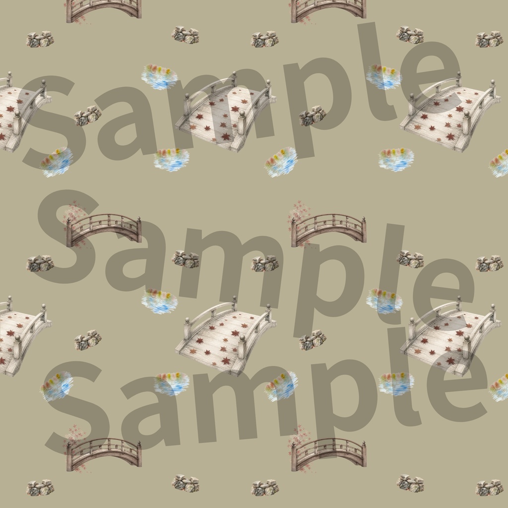 秋の日本庭園モチーフ素材集2(10本セット)Autumn Japanese Garden Motifs2 – 10 Set