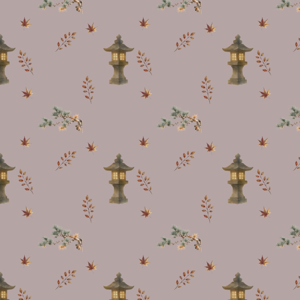 秋の日本庭園モチーフ素材集2(10本セット)Autumn Japanese Garden Motifs2 – 10 Set