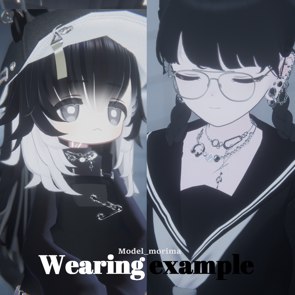 【5アバター対応】”Noir Ensemble.”【VRC向けアクセサリー】