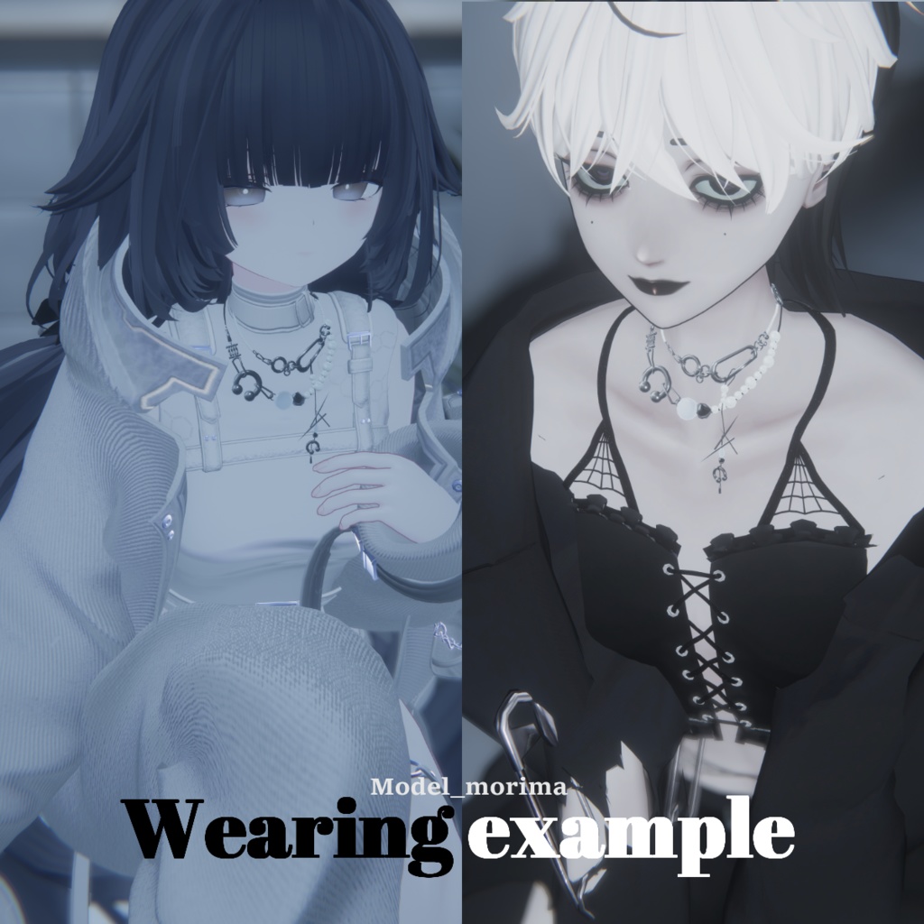 【5アバター対応】”Noir Ensemble.”【VRC向けアクセサリー】