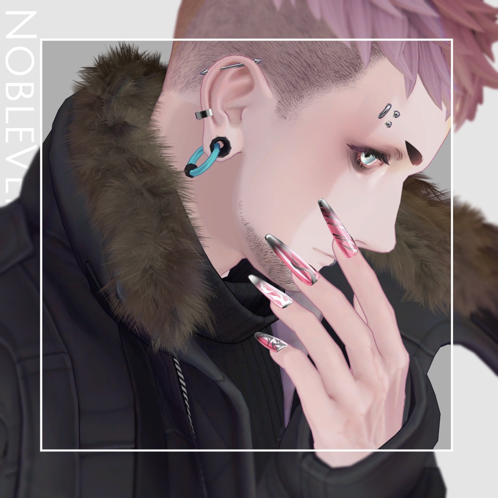 【珍飯亭共通素体対応】NobleVeil Nail【ロング/ショートネイルセット】