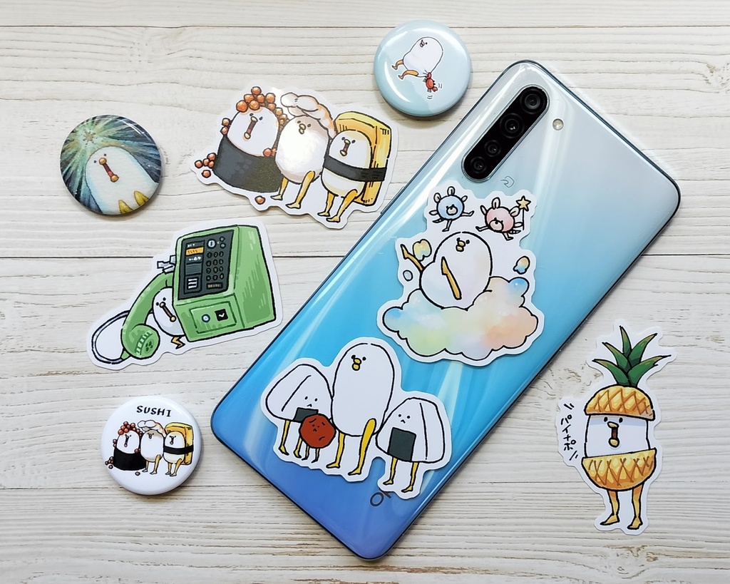 もちもち白いとりステッカー