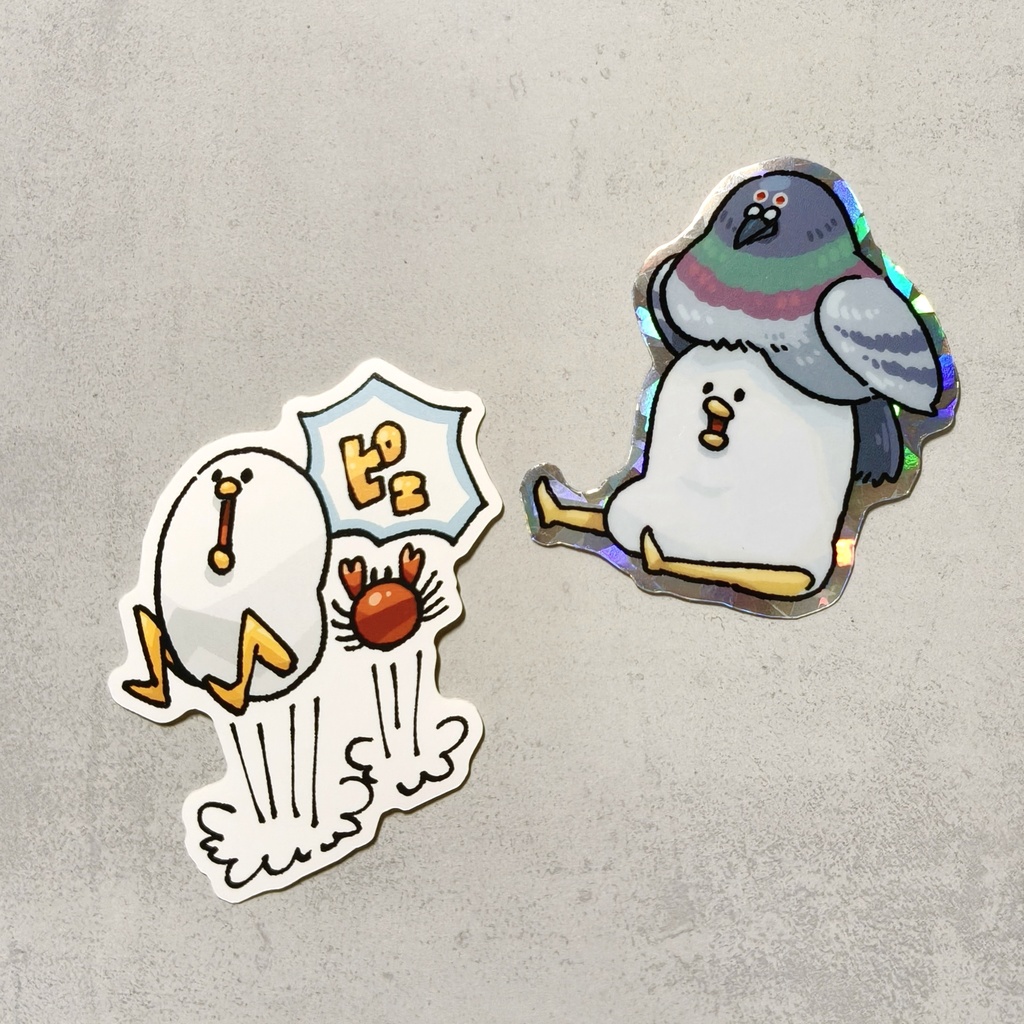 もちもち白いとりステッカー