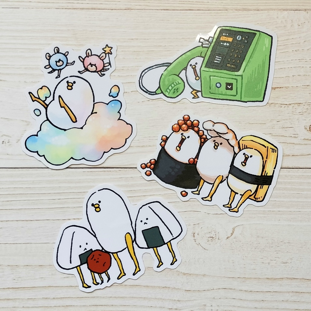 もちもち白いとりステッカー