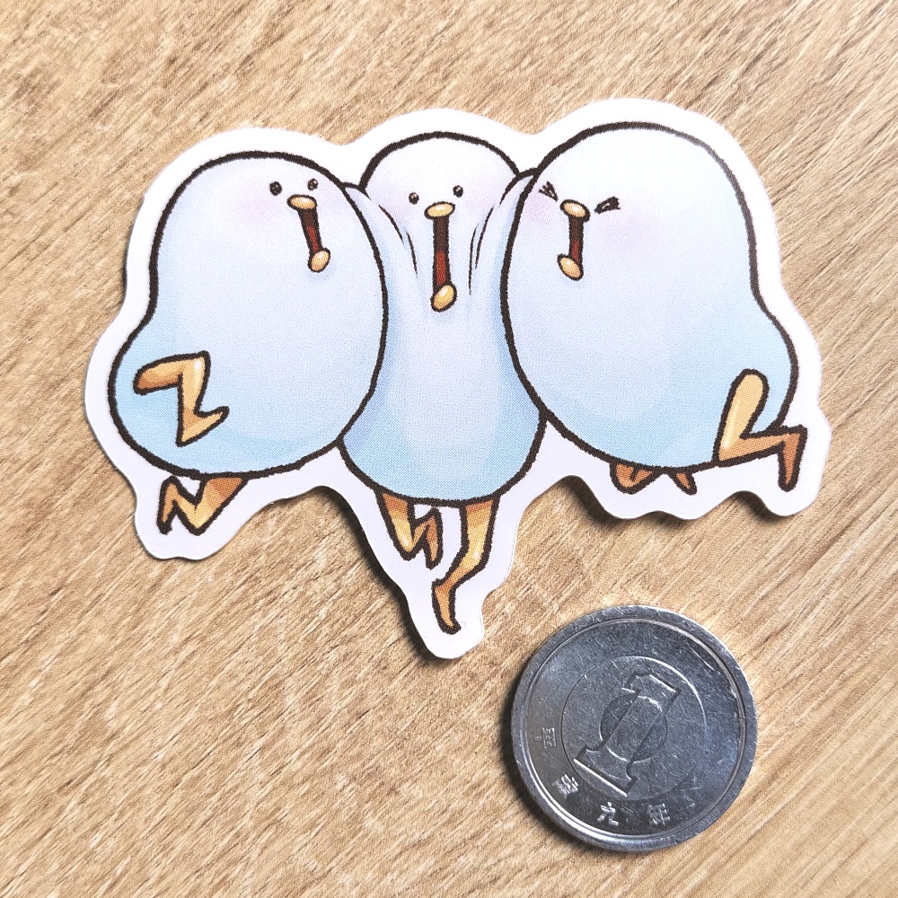 もちもち白いとりステッカー