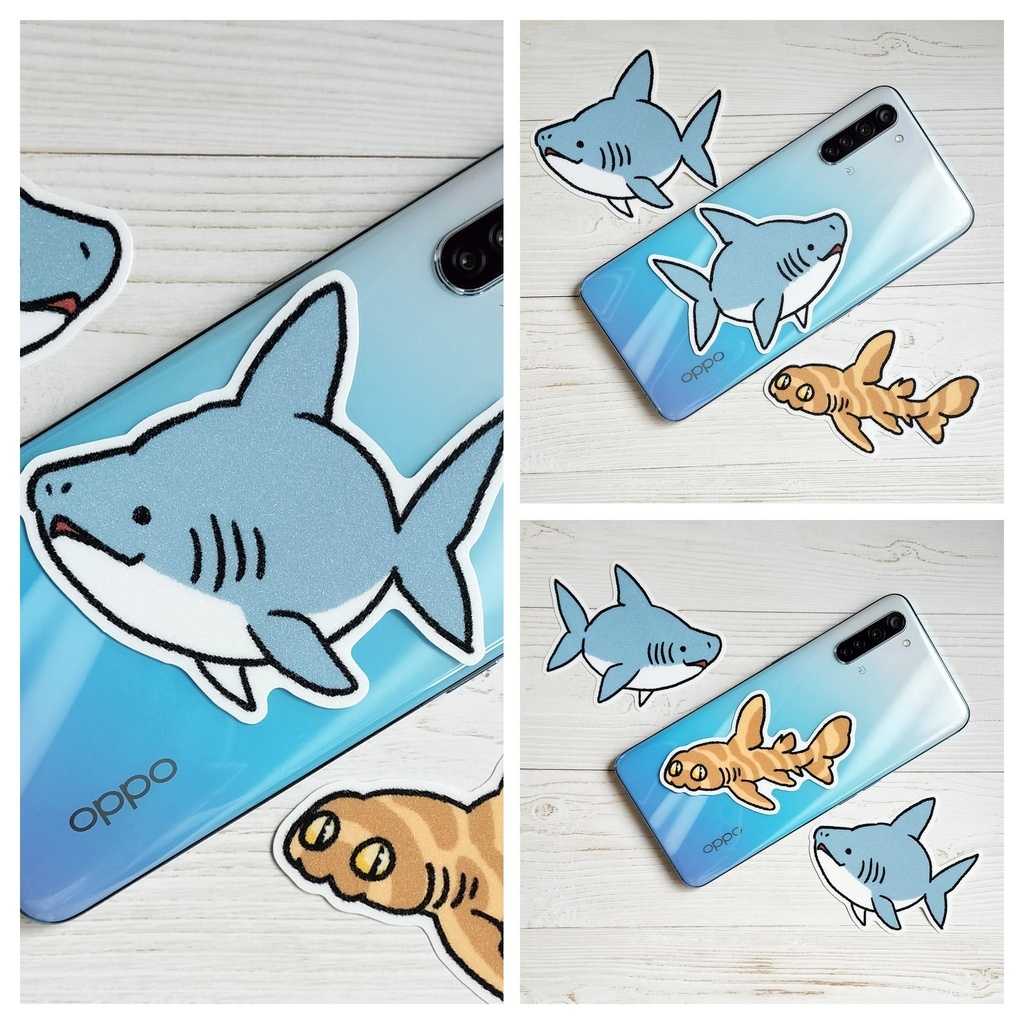 サメさんキラキラステッカー