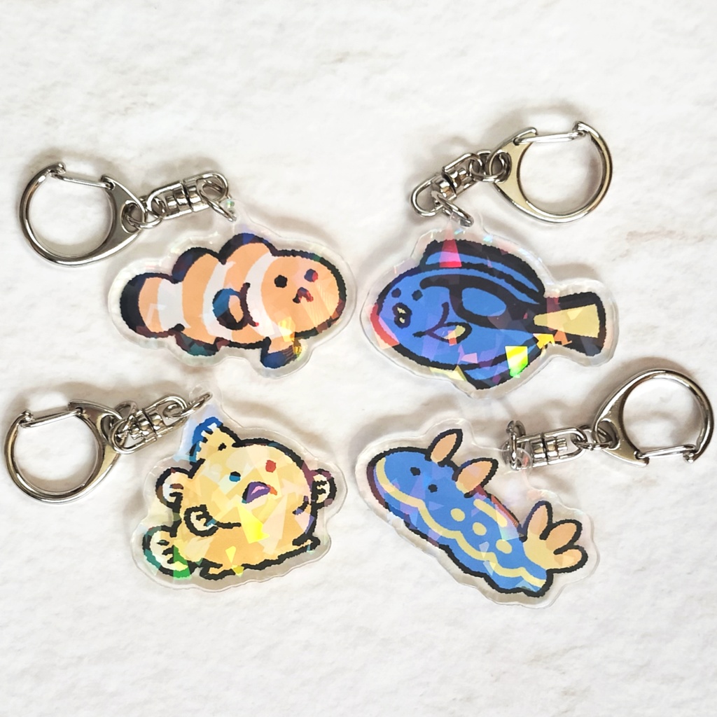 海の生き物アクリルキーホルダー