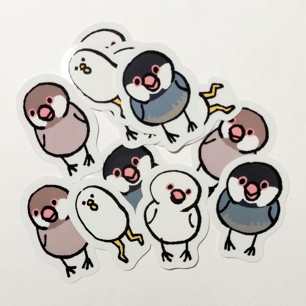 文鳥ともちもちのシール