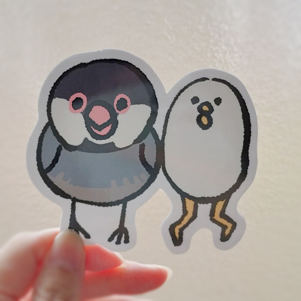でかい文鳥クリアステッカー