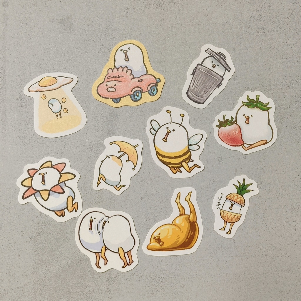 もちもち白いとりフレークシール！！！