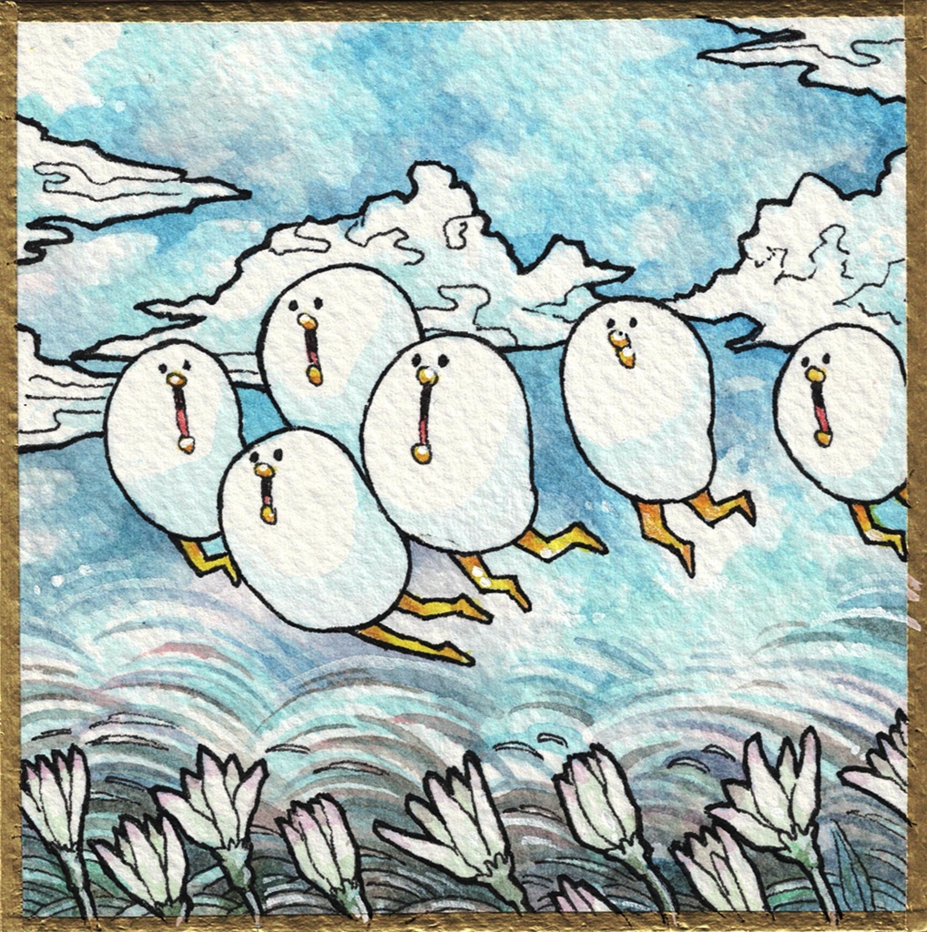 豆式紙原画【風】【隠しちゃお】【お魚】【ひょひょ】