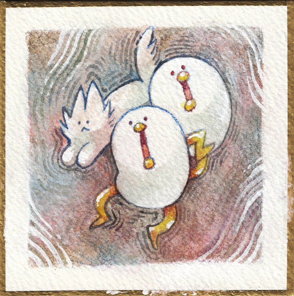 豆式紙原画【風】【隠しちゃお】【お魚】【ひょひょ】