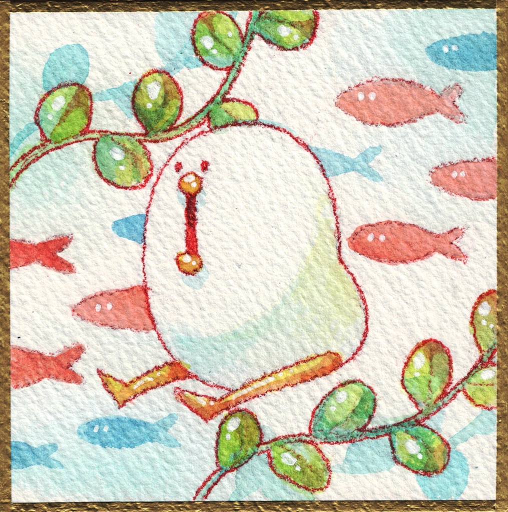 豆式紙原画【風】【隠しちゃお】【お魚】【ひょひょ】