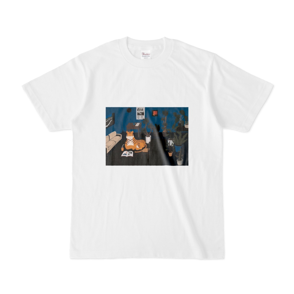 読む動物シリーズ　【トラ】　Tシャツ　ホワイト