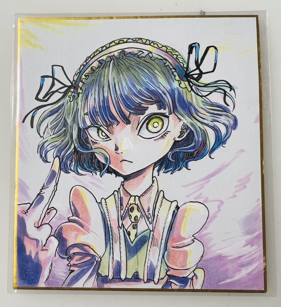 創作キャラ色紙【中指を立てるヘブンさん】