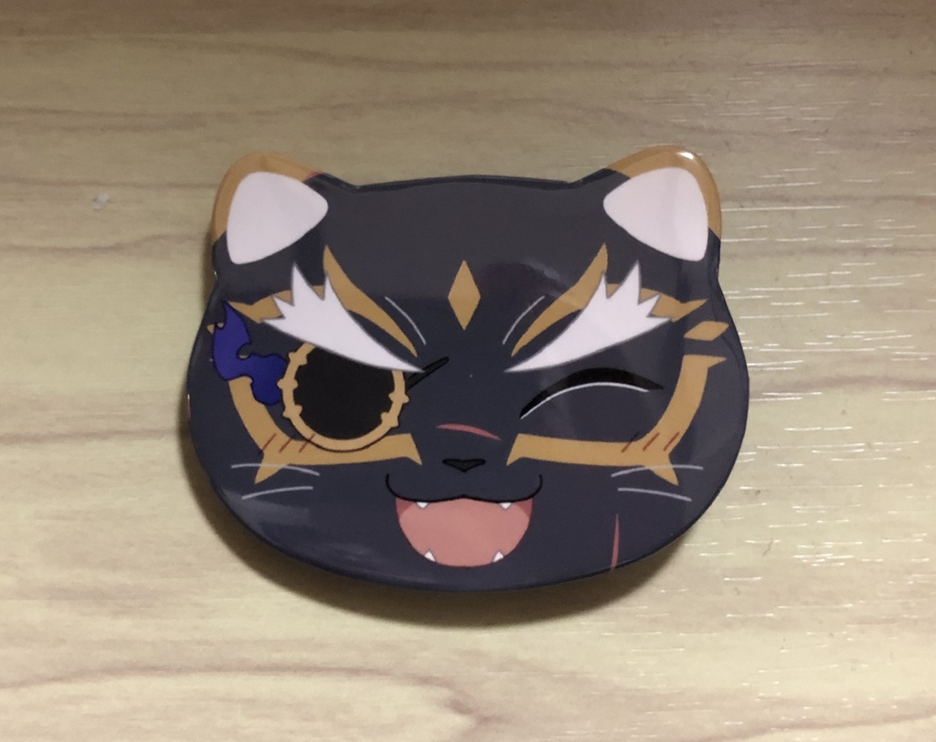 ねこ缶バッジ テスカトリポカ(笑顔)