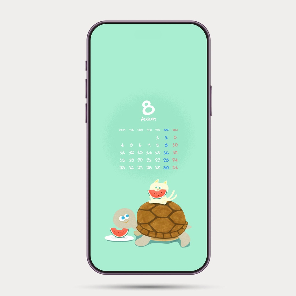 LUCKY壁紙スマホ用*カメ×スイカ【無料DL】