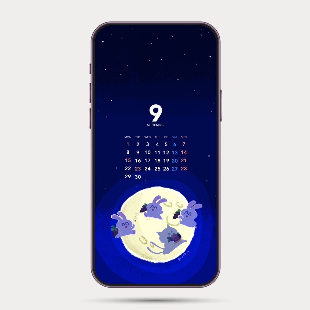 LUCKY壁紙スマホ用*うさぎ×葡萄×猫【無料DL】