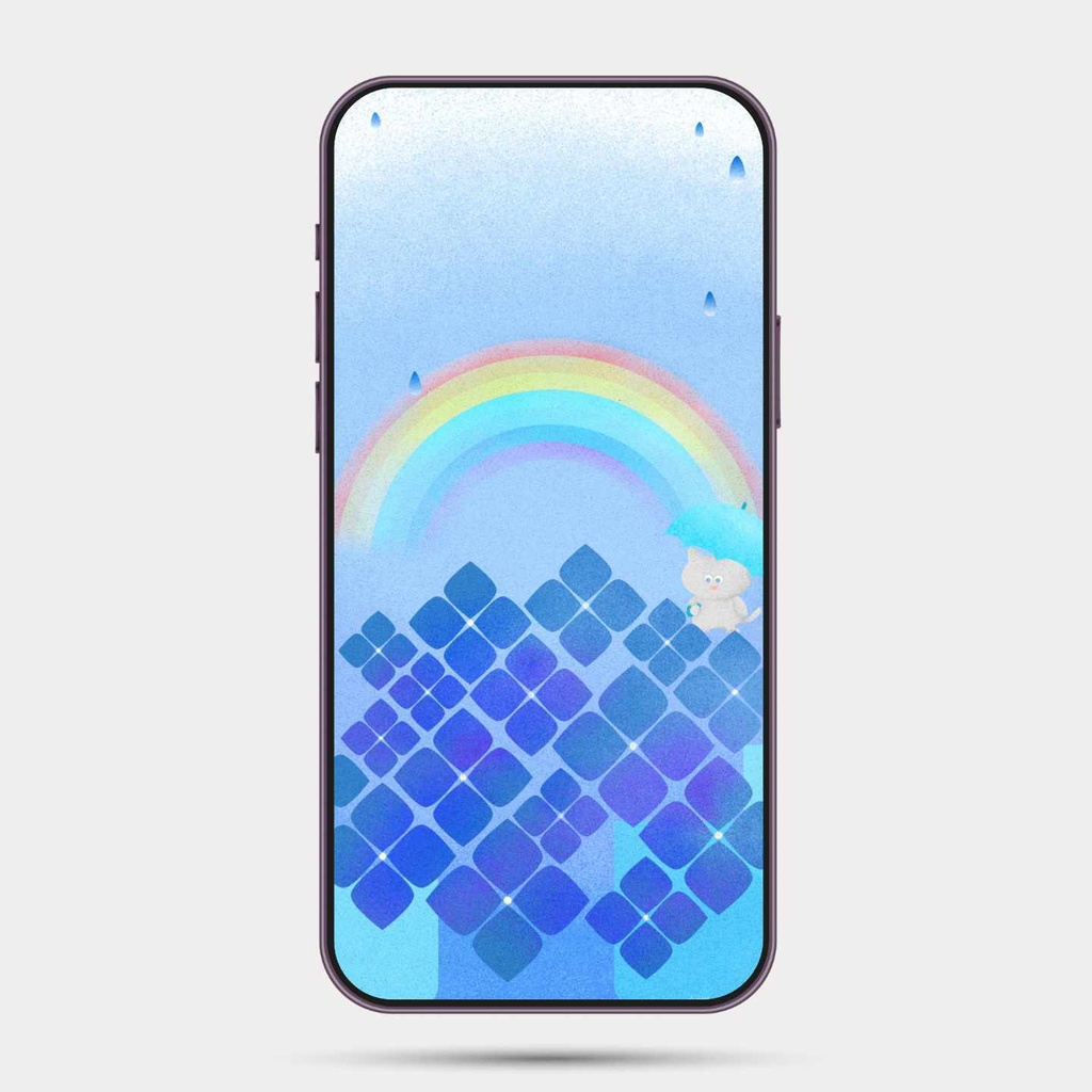 LUCKY壁紙スマホ用*虹と紫陽花【無料DL】