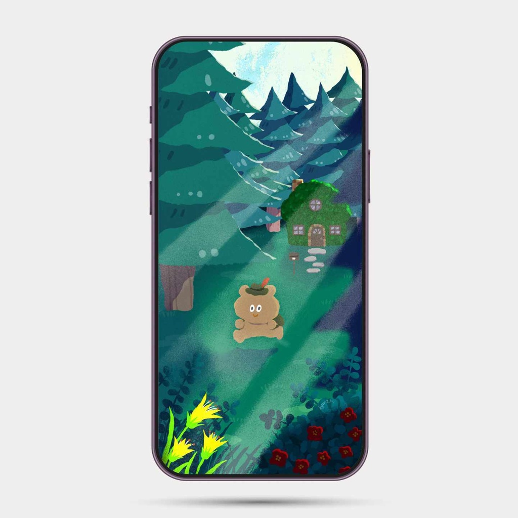 LUCKY壁紙スマホ用*こぐまの冒険シリーズ🐻「旅立ち」【無料DL】
