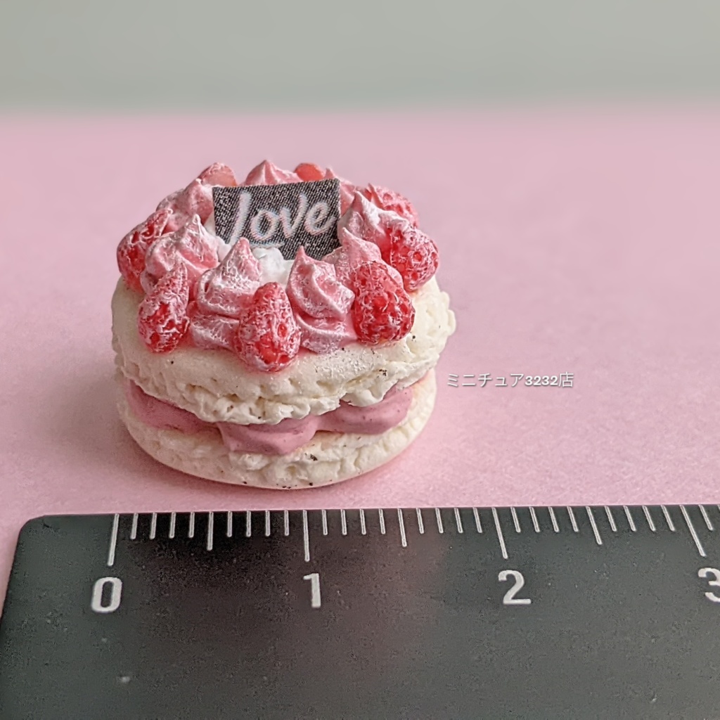 いちごのマカロンケーキ ミニチュアスイーツ