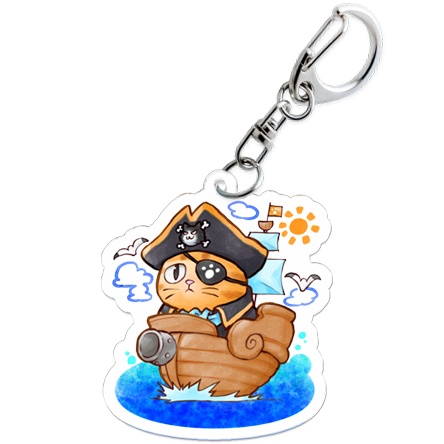 【アクリルキーホルダー】海賊ねこキーホルダー