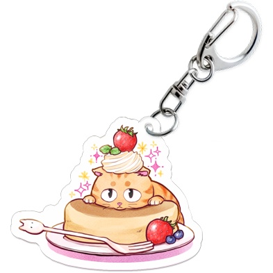 【アクリルキーホルダー】パンケーキねこキーホルダー