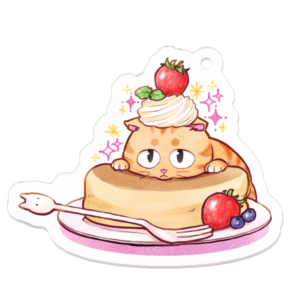 パンケーキ猫氏 アクリルキーホルダー