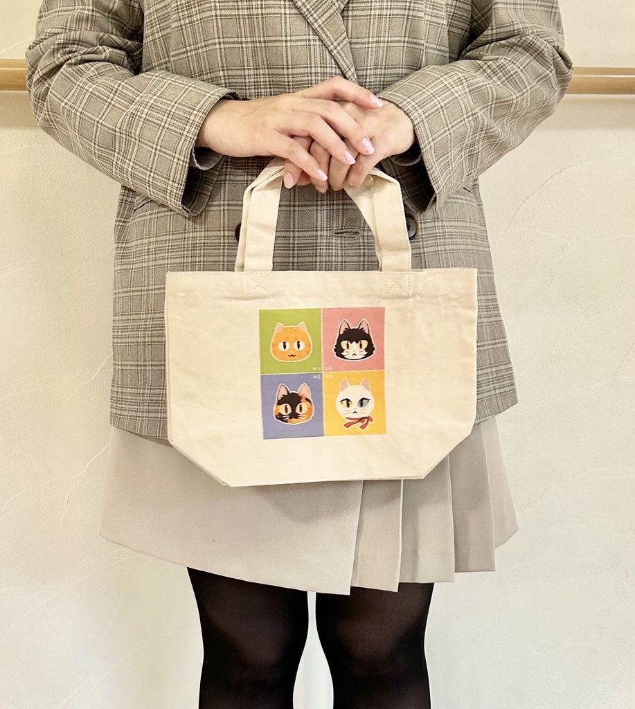 【トートバッグ】4にゃんズトートバッグ S.M.L